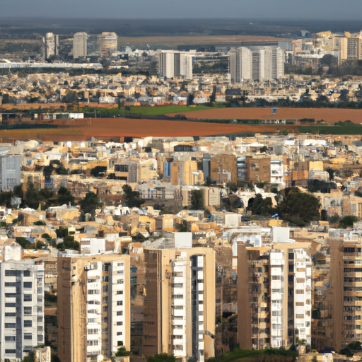 1. מבט אווירי על העיר היפה אשדוד, המציג את הפאר האדריכלי של מבני המגורים שלה.